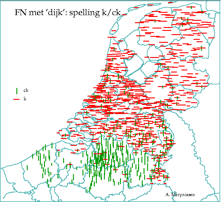 Familienamen met 'dijk': spelling k/ck